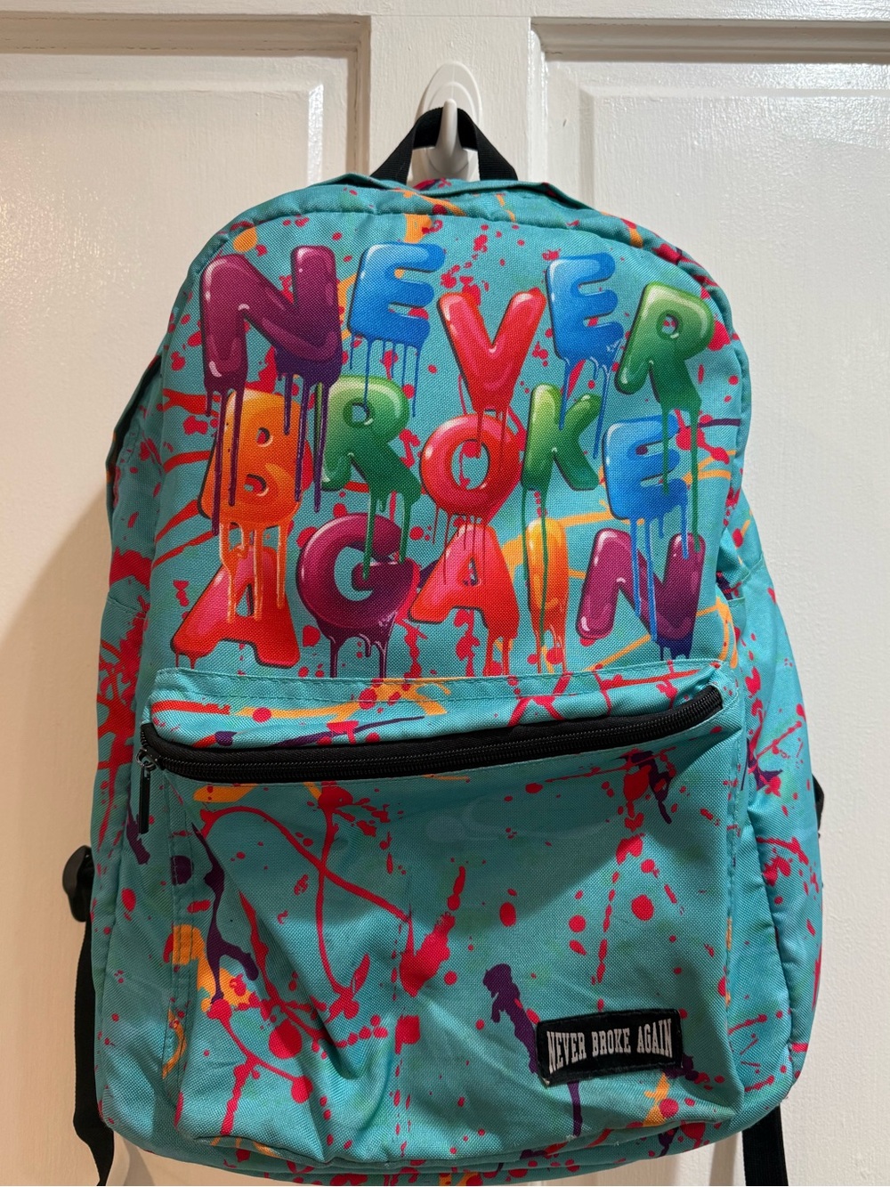Never Broke Again Kids Turquoise Splash Backpack